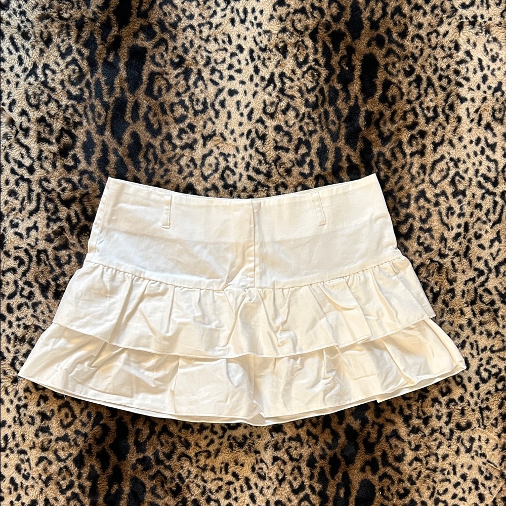 White Ruffled Mini Skirt